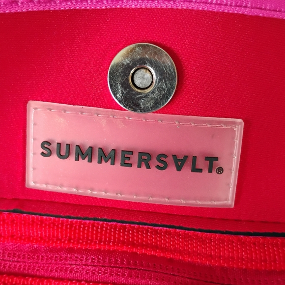 Summersalt x FabFitFun Pink & Red Neoprene Beach Summer Tote Bag Swimming Pool - Picture 11 of 16